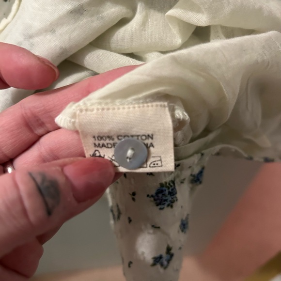 100% RECYCLED DOBBY COTTON - ELORA BLUE ROSE - Picture 5 of 10